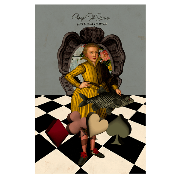 Jeu de 54 cartes. Chaque carte a une apparence distincte.