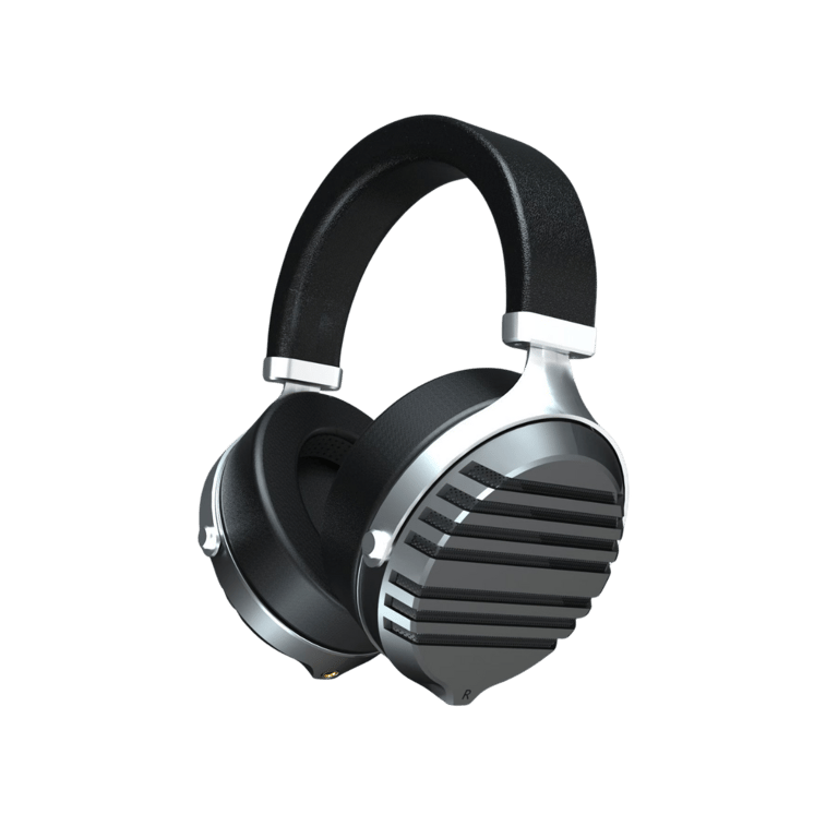 a pair of headphones with a black and white headphones