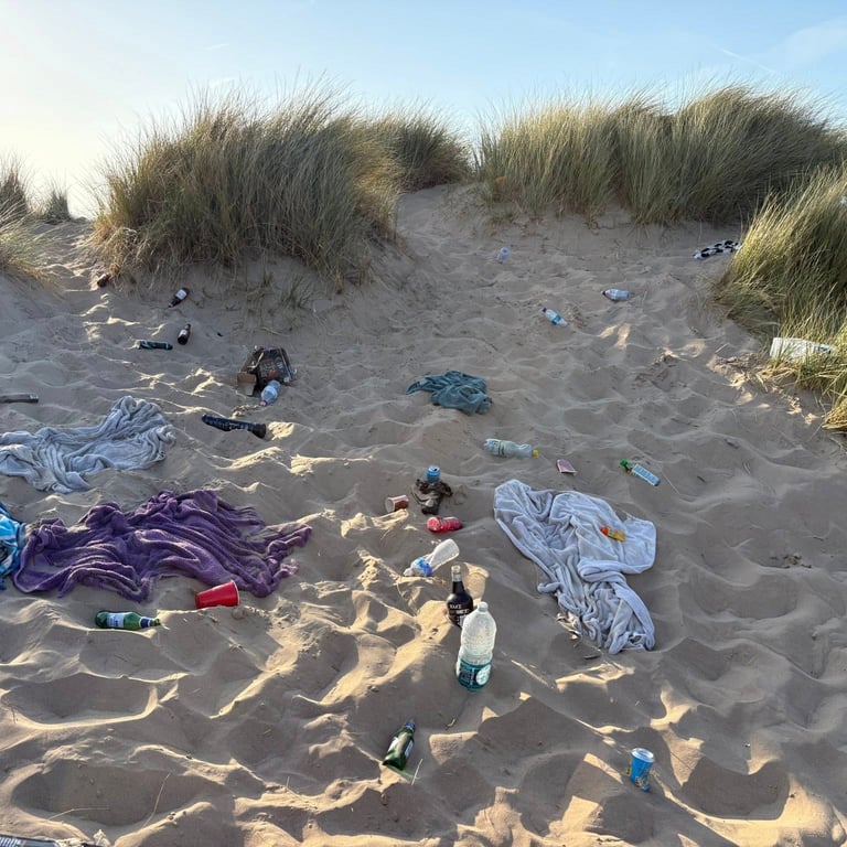 Formby Beach covered in litter after bank holiday weekend