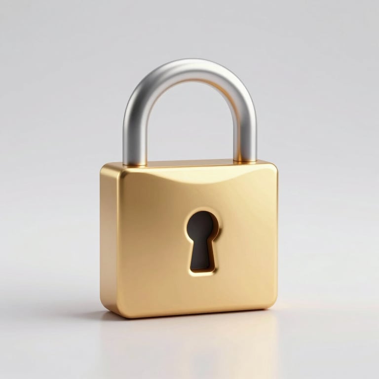 A 3D golden padlock icon symbolizing top-tier digital security and reliability.