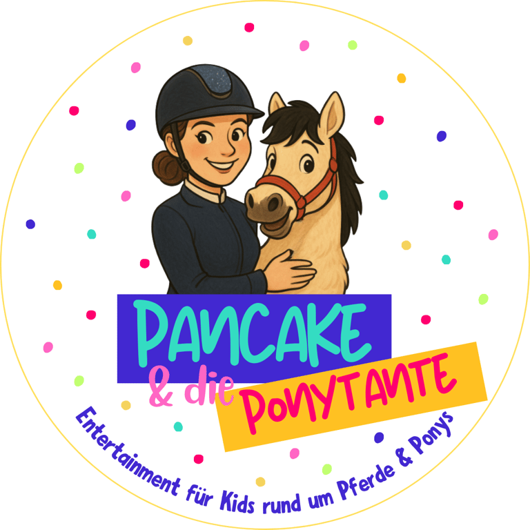 Pancake & die Ponytante - Logo gelb