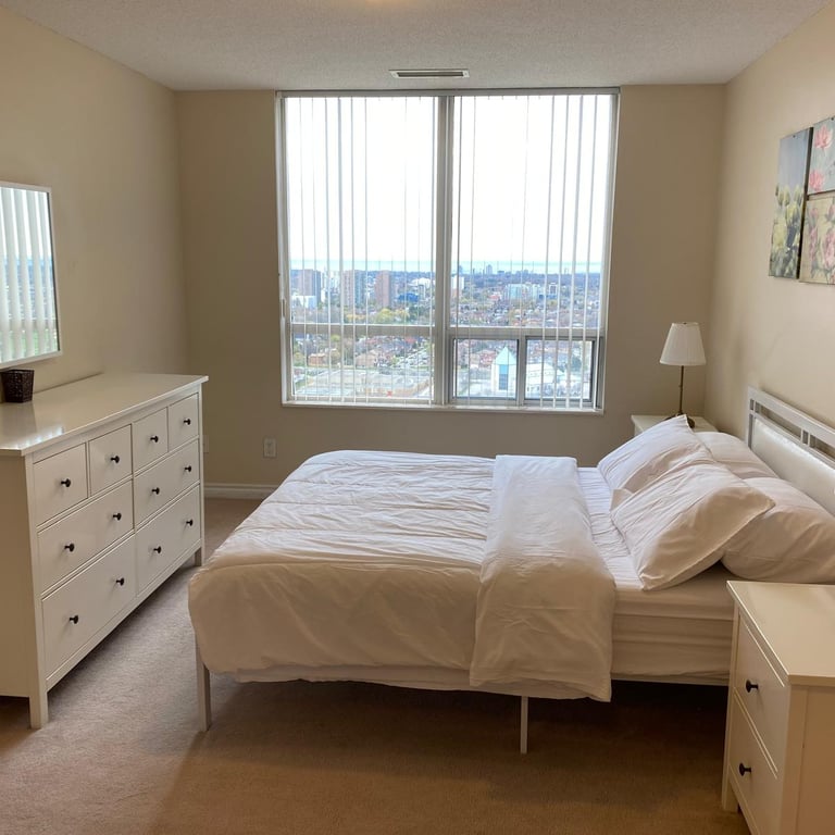 In-suite laundry with washer and dryer in Mississauga furnished apartment
