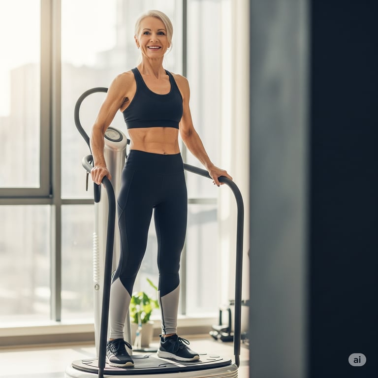 Woman on a vibration plate