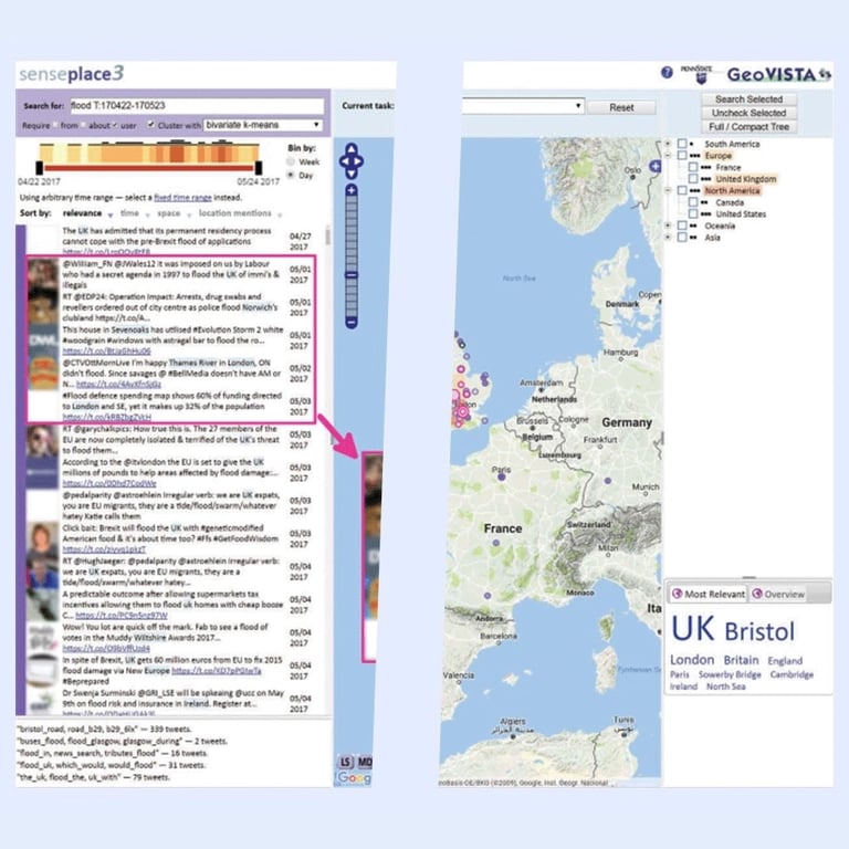 SP3 AI geospatial socia media visual analytics