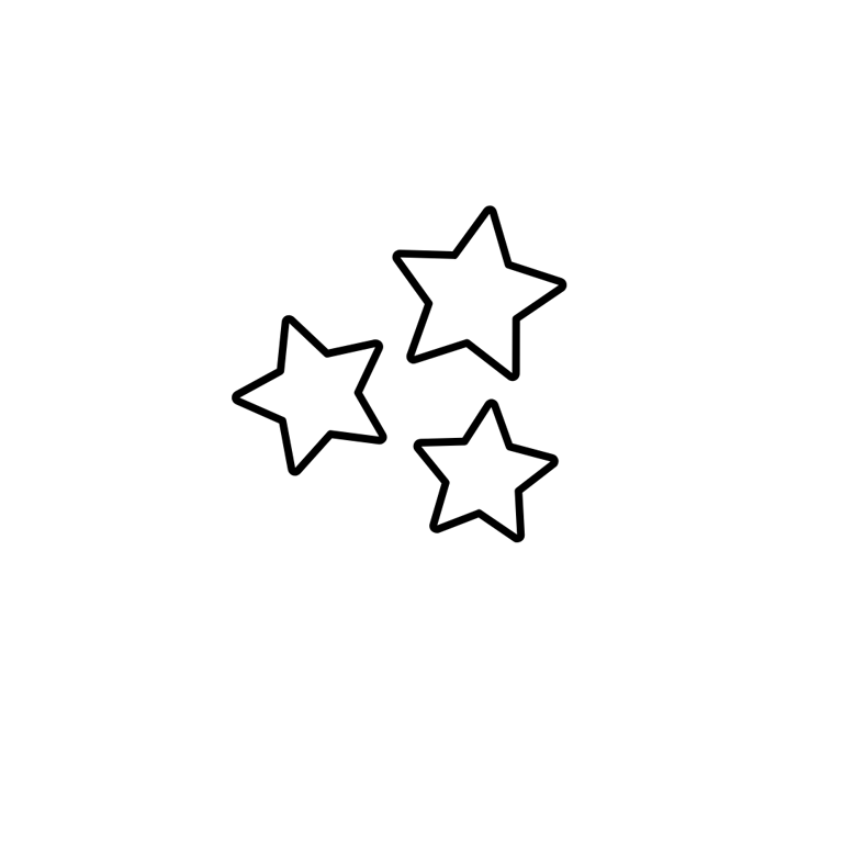 Elément décoratif - étoiles monolignes noires Joanie Frigau
