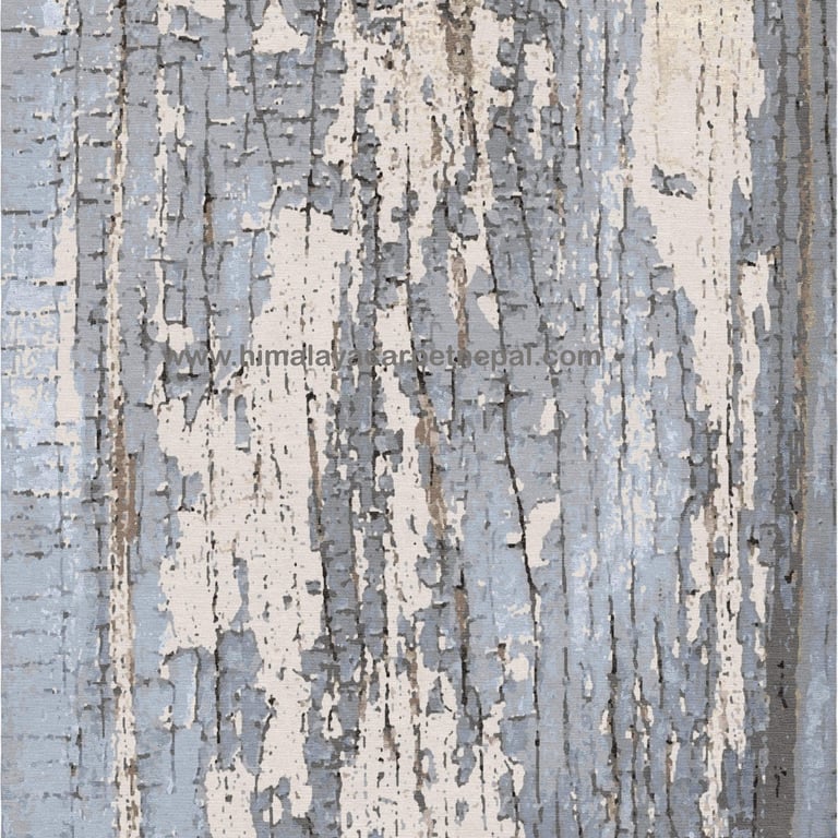 Custom Rugs - Gradient abstract hand-knotted rug with fluid organic design