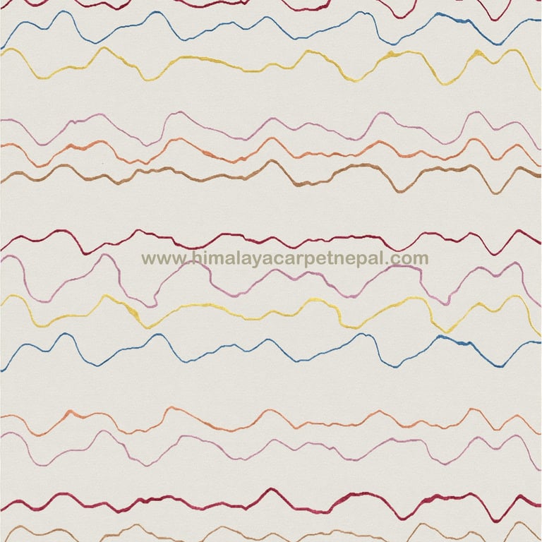 Custom Rugs - Modern Tibetan hand-knotted rug with geometric patterns and contemporary style