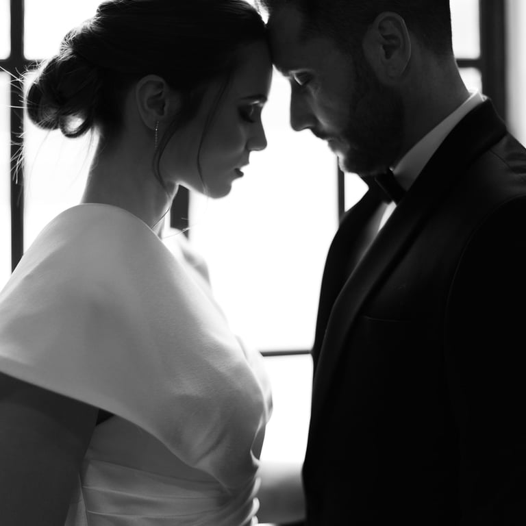 mariée dans le bras de son mari à paris