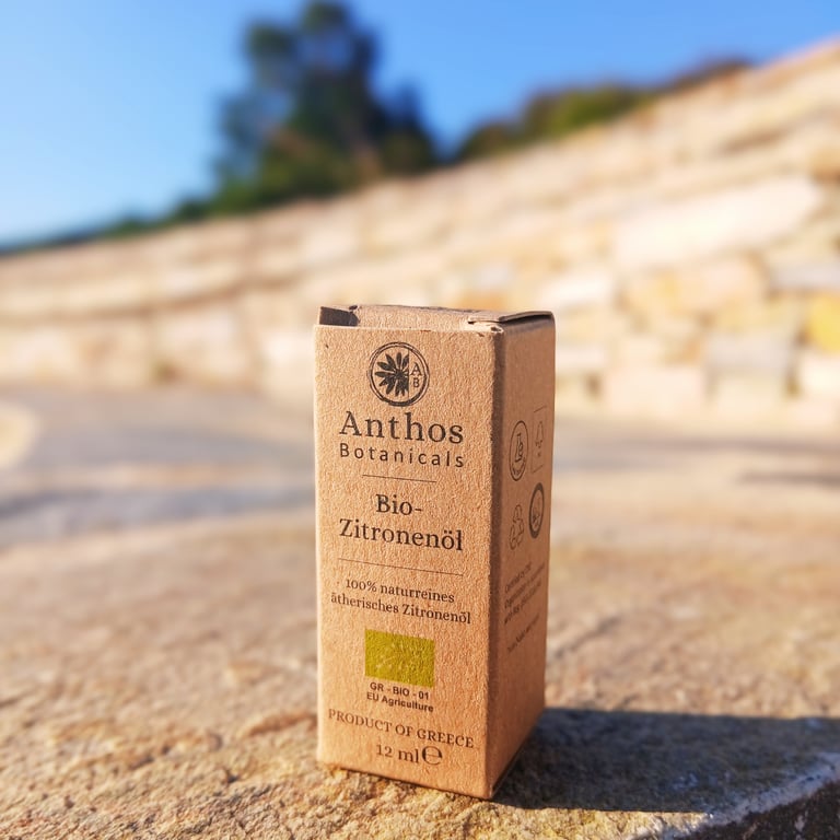 Ελληνικό βιολογικό αιθέριο έλαιο λεμονιού Anthos botanicals 1