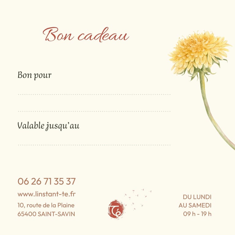 Bon cadeau réflexologie plantaire et massage
