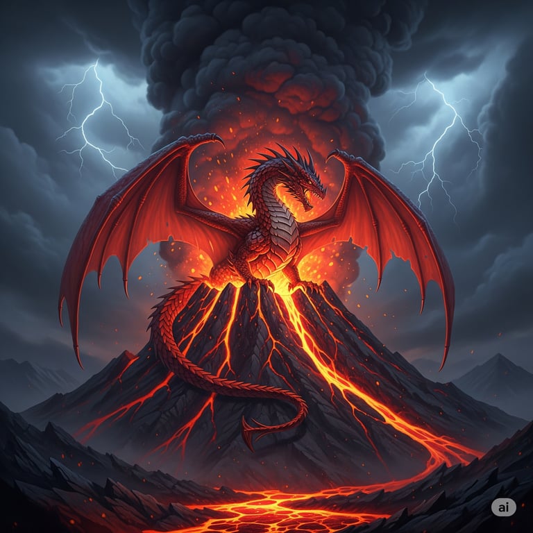 Red dragon | Dragón rojo | Dragão vermelho - Gemini