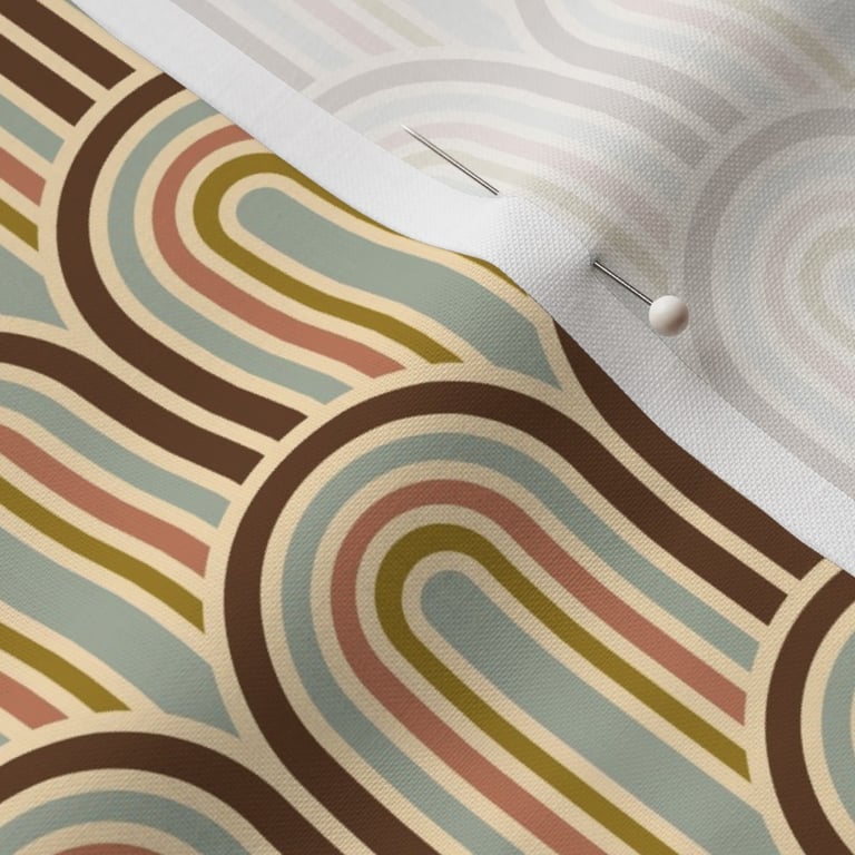 Spoonflower colourful retro arch fabric mockup by Ashley Murray