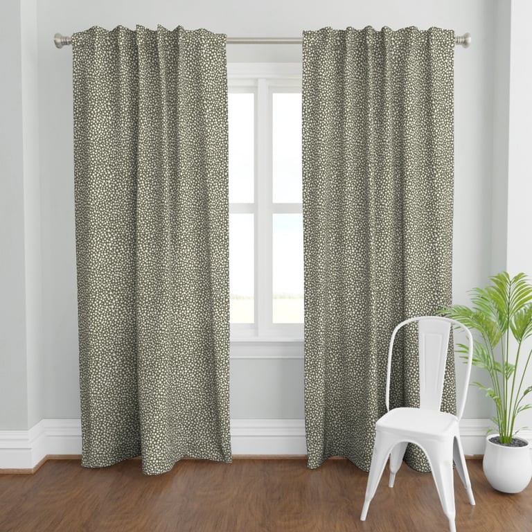 Woodland Polkadot muted sage green curtains