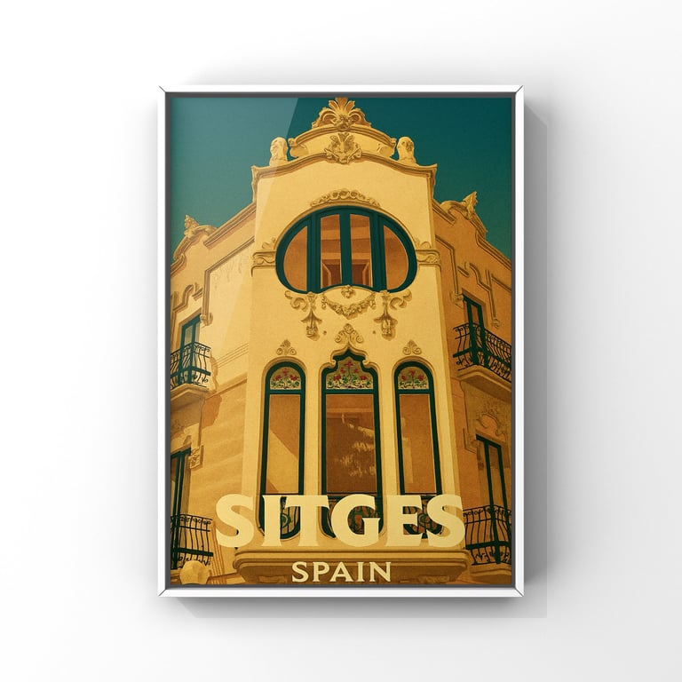 Vintage Poster of Palau de Maricel in Sitges, Spain