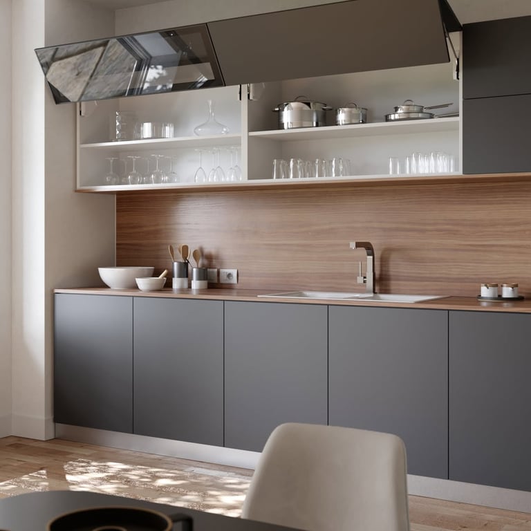 Kitchen soft open shelf