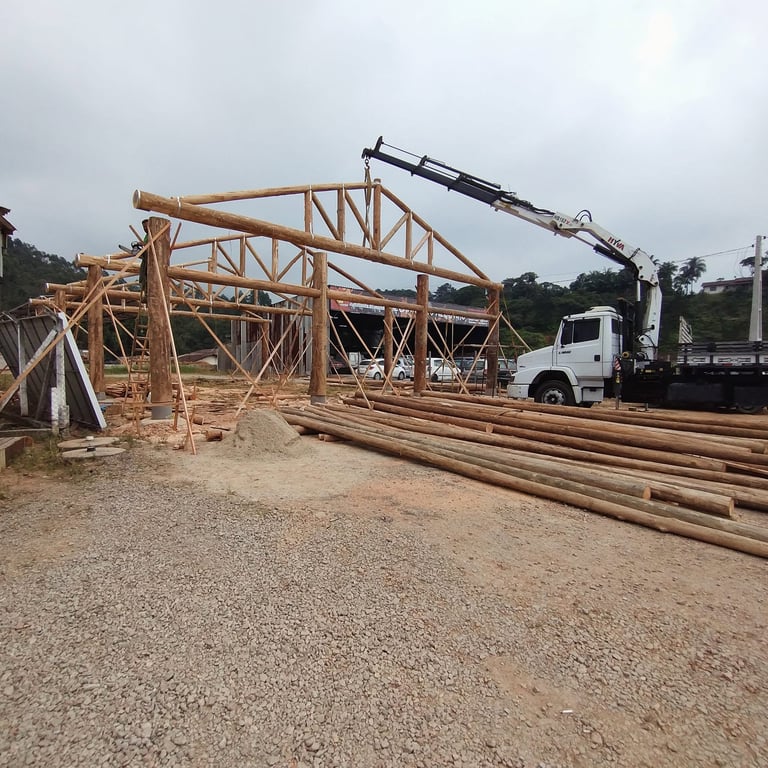 munck Joinville, guindaste montagem de estrutura
