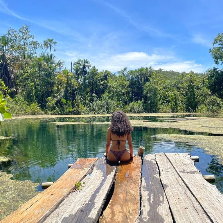 Fervedouro, fazenda rio vermelho,  ecoturismo Mambaí , turismo aventura , Lagoa do Léo