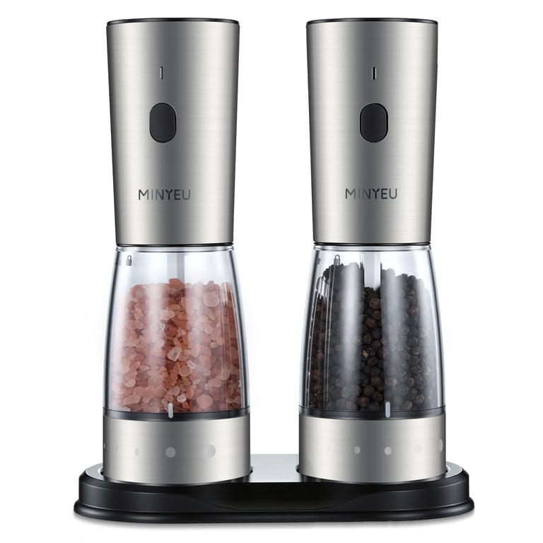 Minyeu branded electric salt & pepper grinder set