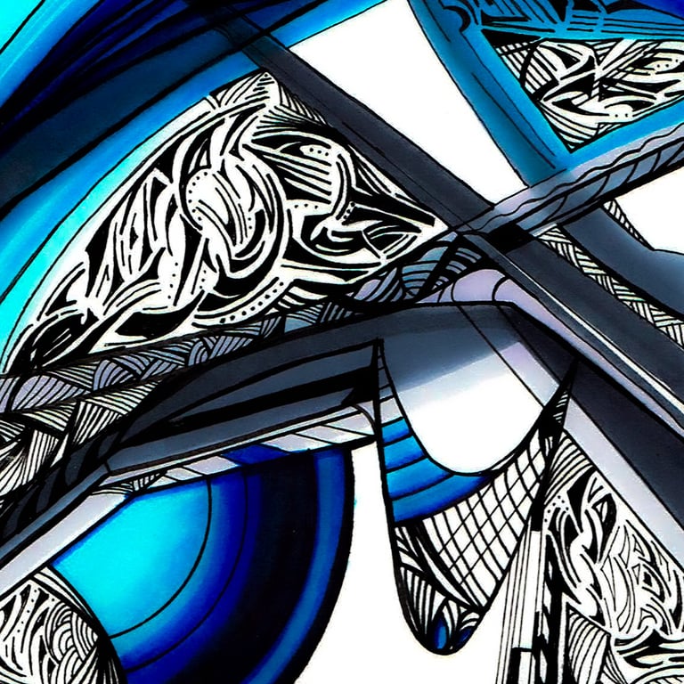 a pair of scissors and scissors on a blue background