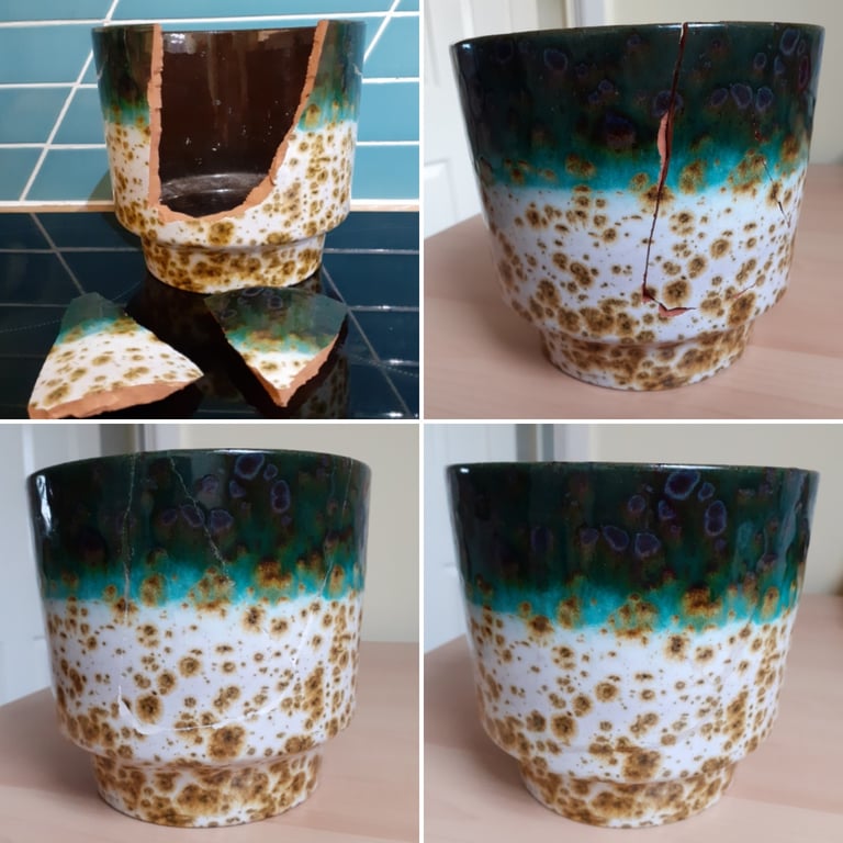 West German vase before during and after conservation