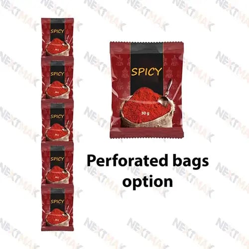 Spicy perforated pillow style bags