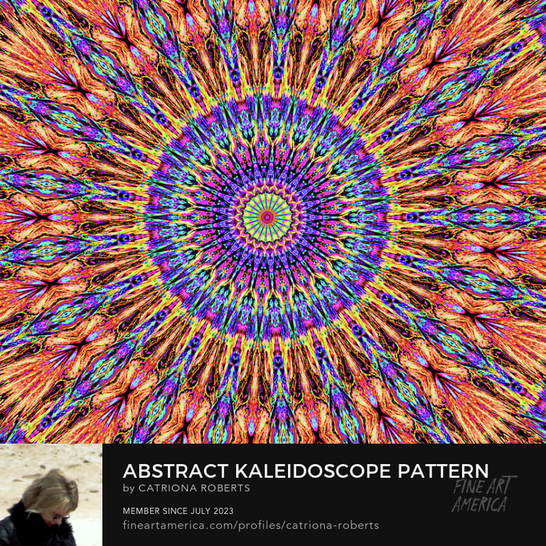 digital image of the mixed medium design Abstract Kaleidoscope Pattern in Colour