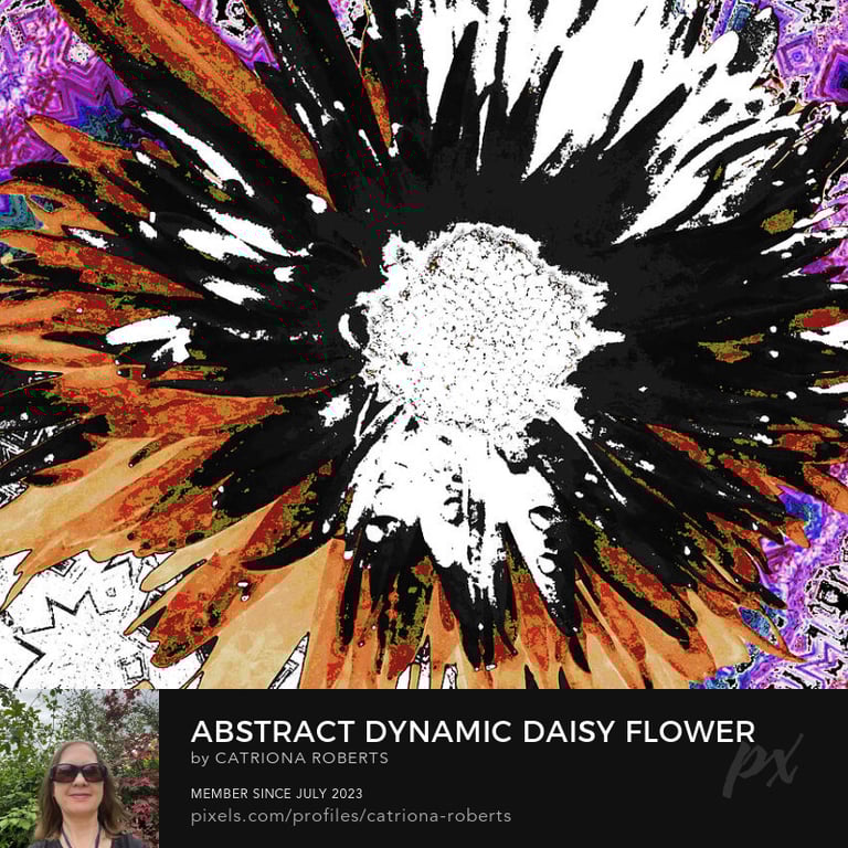 Digital image featuring the design Abstract Dynamic Daisy Flower