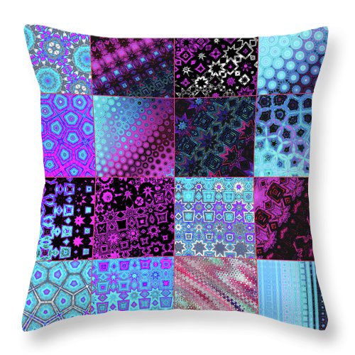 Digital image featuring Abstract Patchwork Celebration on a Throw Pillow 