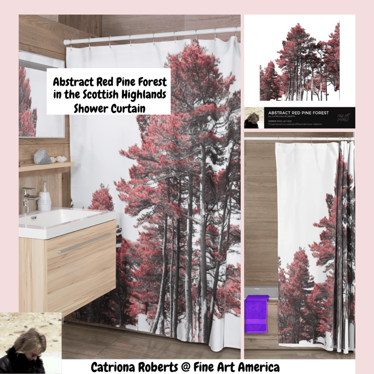 a bathroom with a shower curtain and a shower curtain