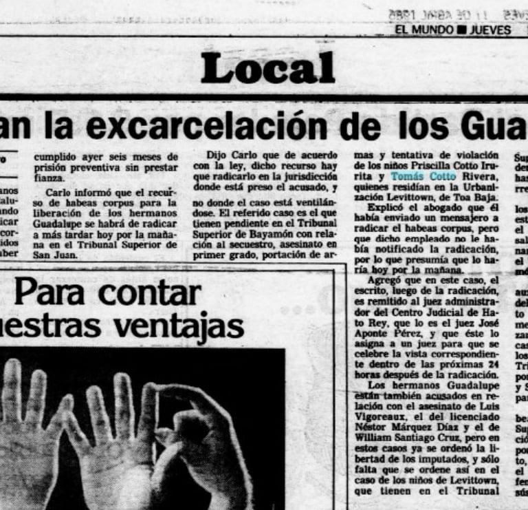 Tramitan la excarcelacion de los Guadalupe