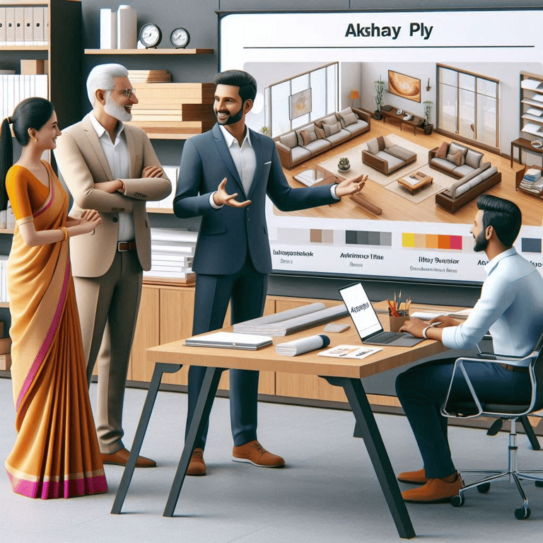Akshay Ply's employees helping client in material selection