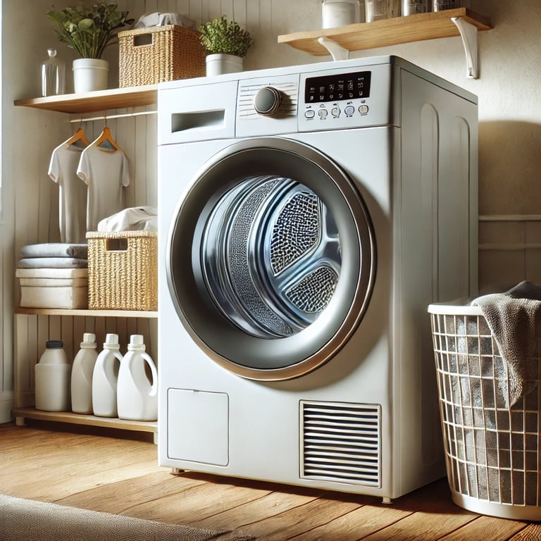 a washing machine in a laundry room