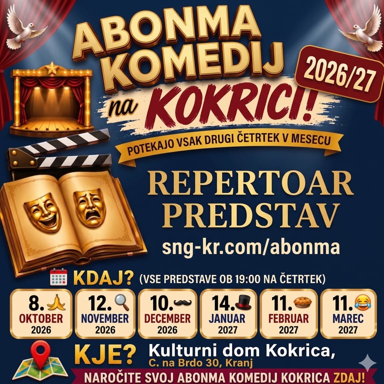 Abonma komedij 2026/27 Kokrica