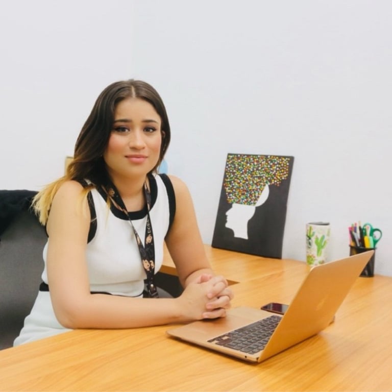 Professional psychologist smiling for a photo in formal wear