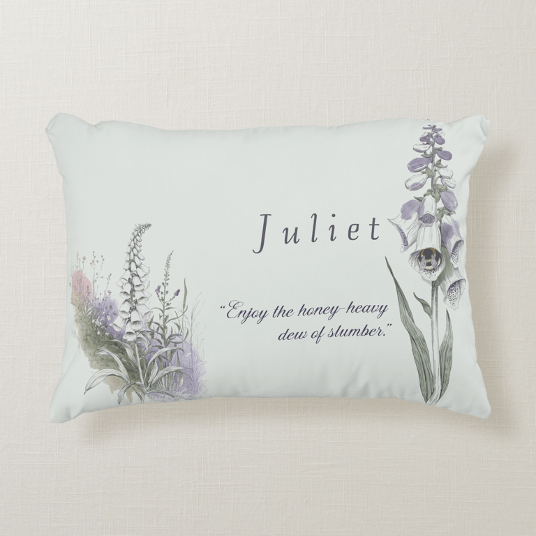 Personalized Floral Pillow with Quote