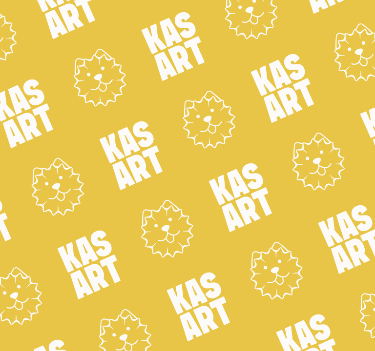 Repeating pattern of the mascot and the KAS ART wordmark