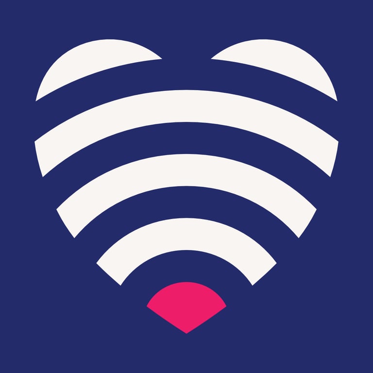 Mobily Logomark - network bands shaped in a heart