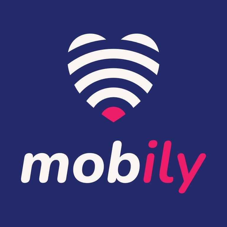 Mobily Logomark with brand name underneath