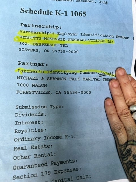 Willitts Constructing a lie on Shannon Falk's marriage Trust