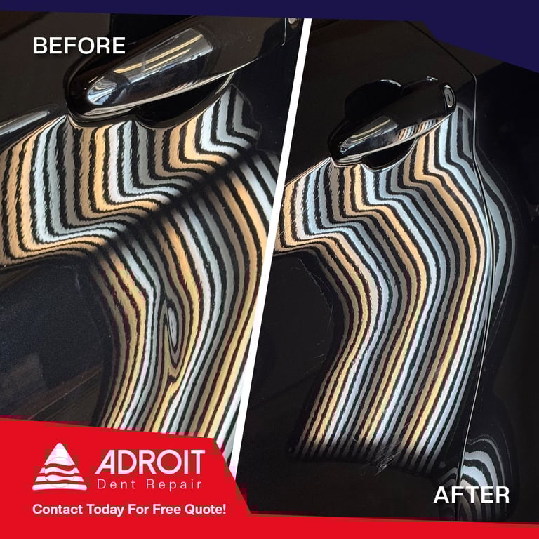 Door dings on BMW 235iM, hot glue pulling