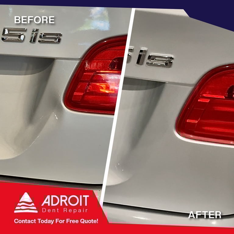 Adroit Dent Repair_BMW E92 335is trunk dent fixed with PDR technique