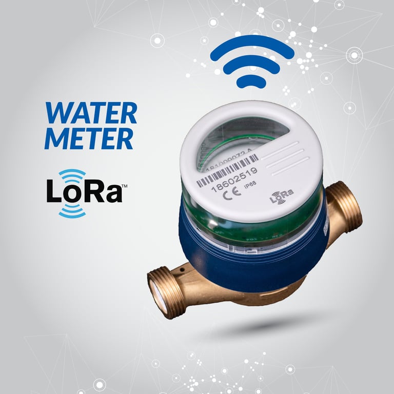 a digital display of a digital water meter