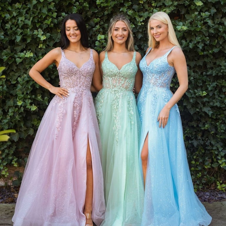 Yorkshire Prom shop 3 women in prom dresses