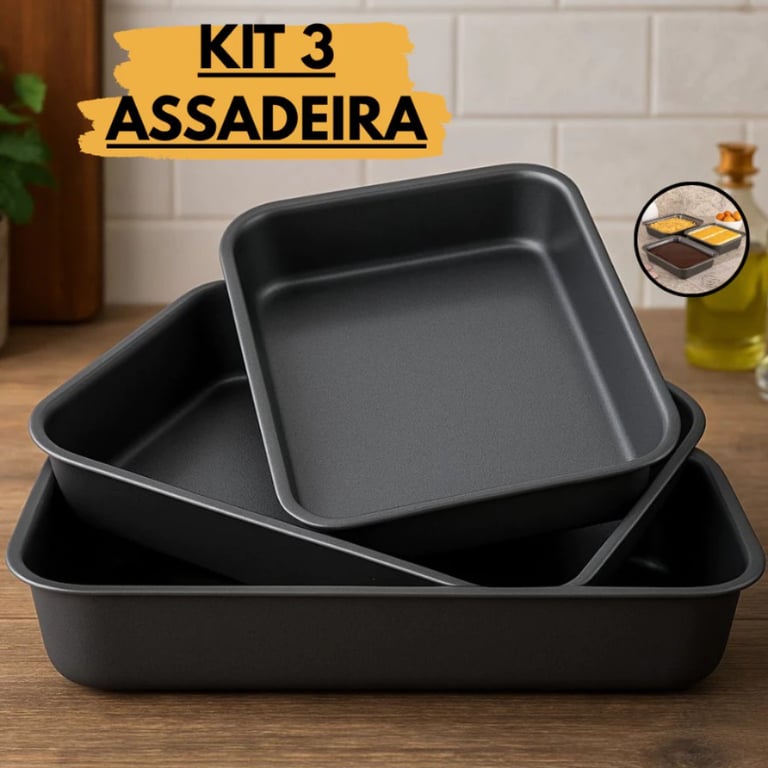 Kit Forma Assadeira Antiaderente