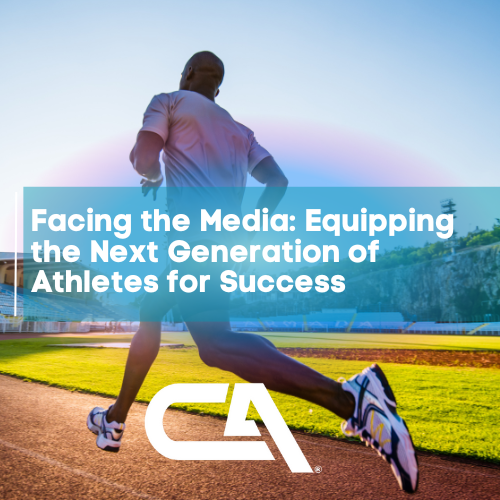 a man running on a track with the words faging the next generation of the