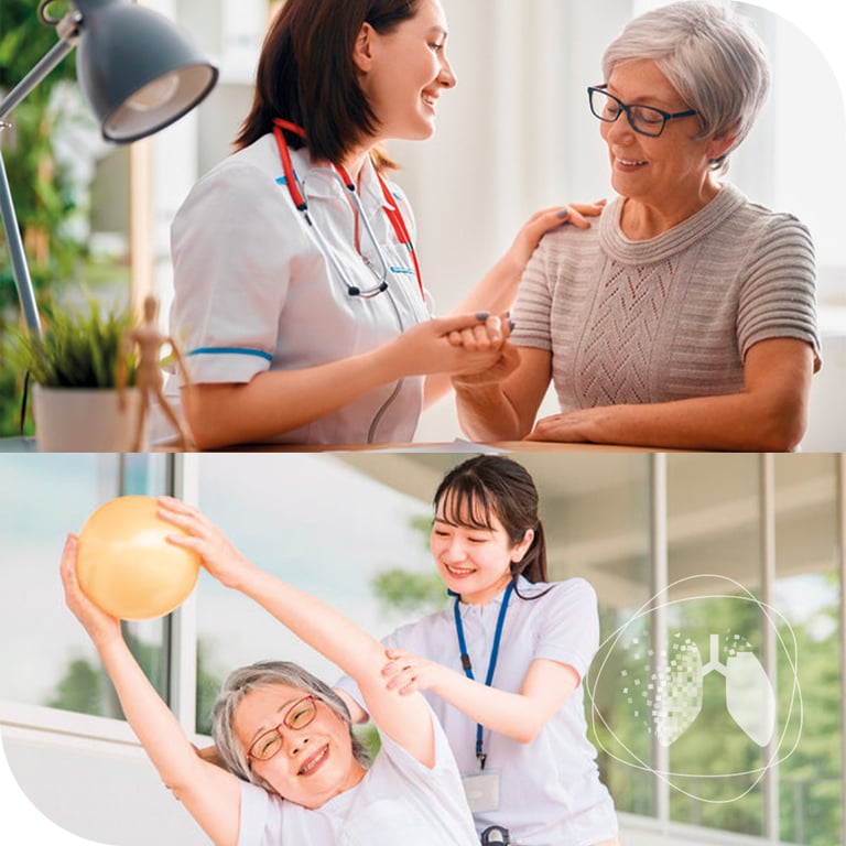 Enfermeras acompañando a pacientes