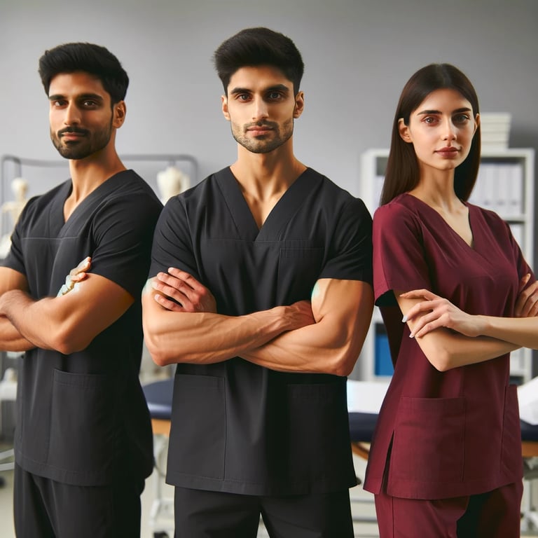 a group of doctors and nurses in scrubs