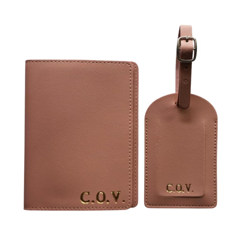 Custom personalized passport cover and luggage tag for stylish travellers