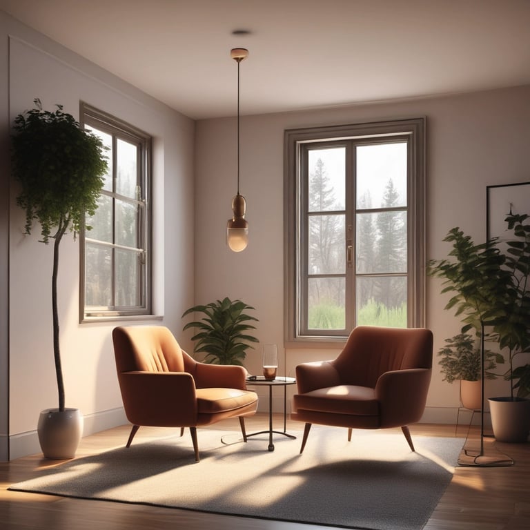 Bright living room with modern inventory