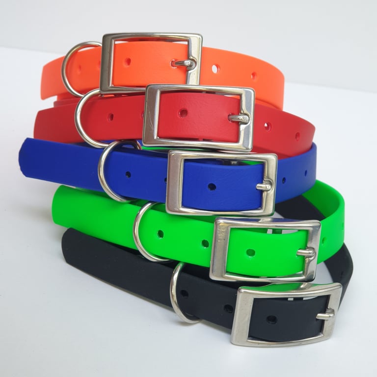  BioThane Adjustable Waterproof Dog Collar Various Colors 19 mm Wide